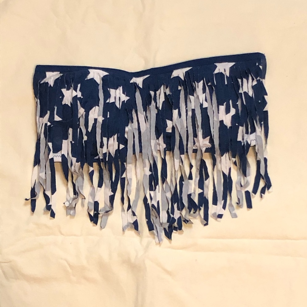 Blue and white crop top